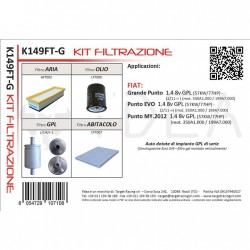 Kit Tagliando filtri per Grande Punto Punto Evo My 2012 1.4 8v GPL - Ydea K149FT-G
