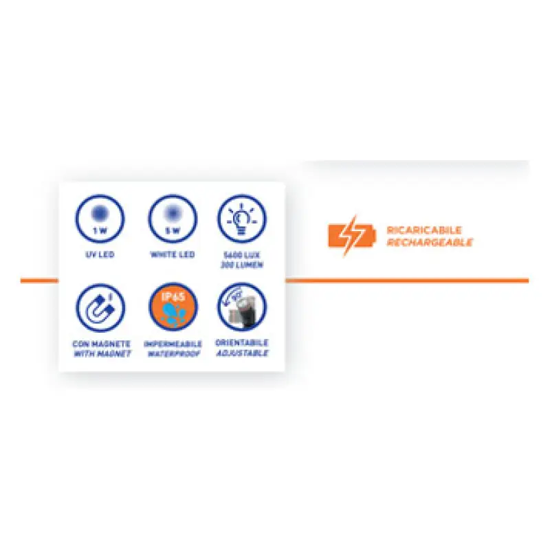 Foto 10: Torcia LED Ricaricabile Magnetica Snodabile ZECA KB440 90°