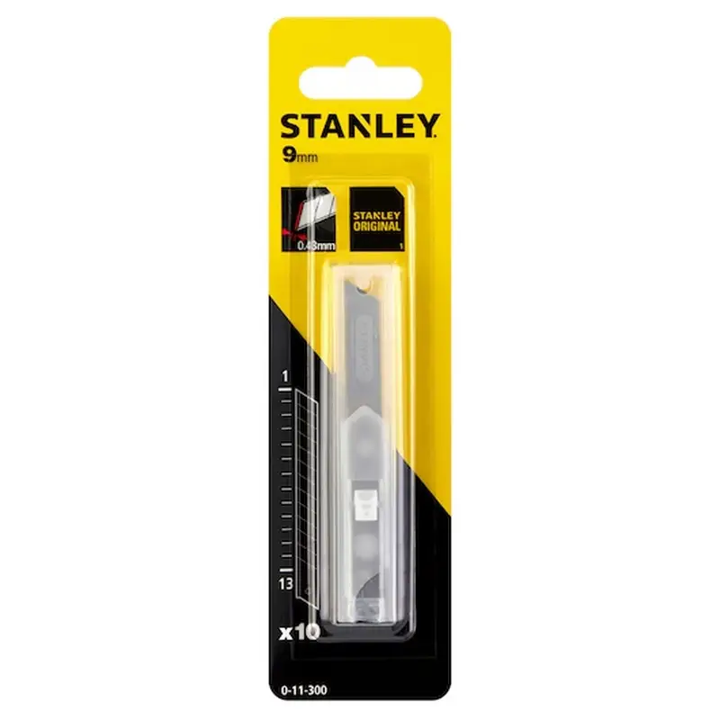 Foto 1: Lame Cutter Stanley 9 mm 10 Pezzi con Dispenser Ricambi Taglierino