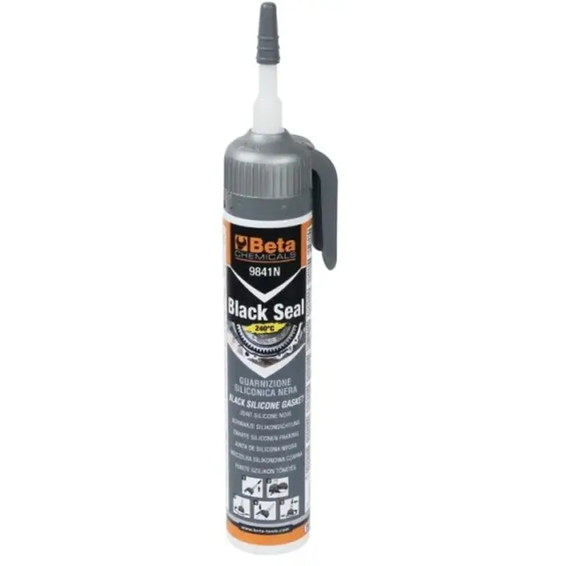 Guarnizione Siliconica Nera BETA 9841N Alta Temperatura 200 ml