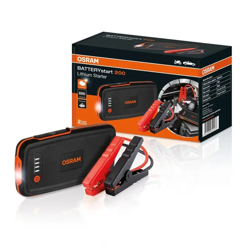 Avviatore Batteria Auto OSRAM BatteryStart 200 Jump Starter Litio Powerbank