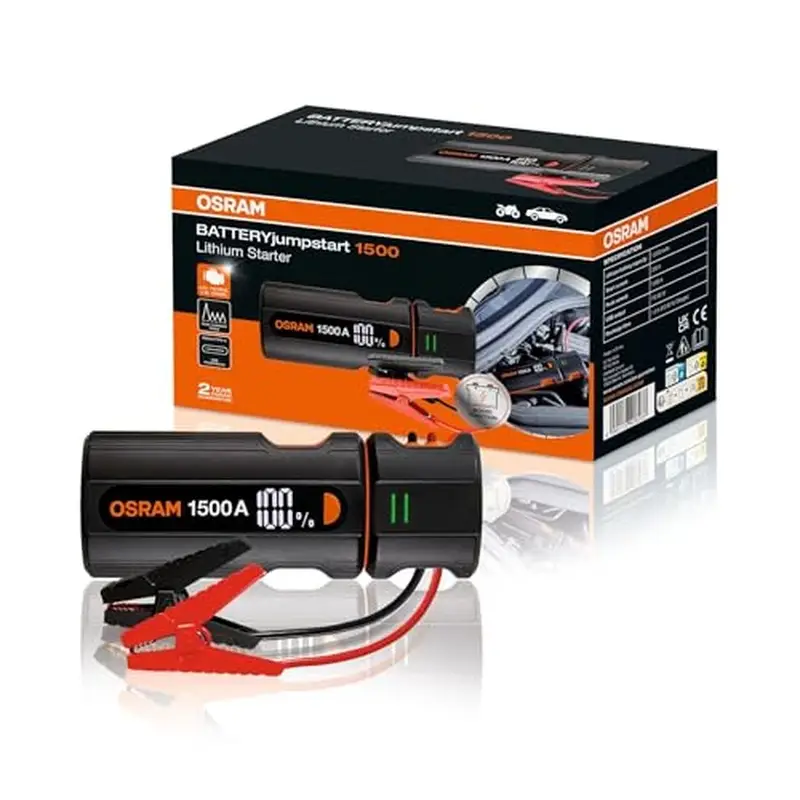 Avviatore di Emergenza OSRAM BATTERYjumpstart 1500 12V con Boost e Power Bank PD60W