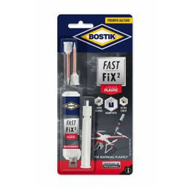 Colla Bicomponente Bostik Fast Fix2 Liquid Plastic 10g Trasparente per Plastica Ultra Rapida