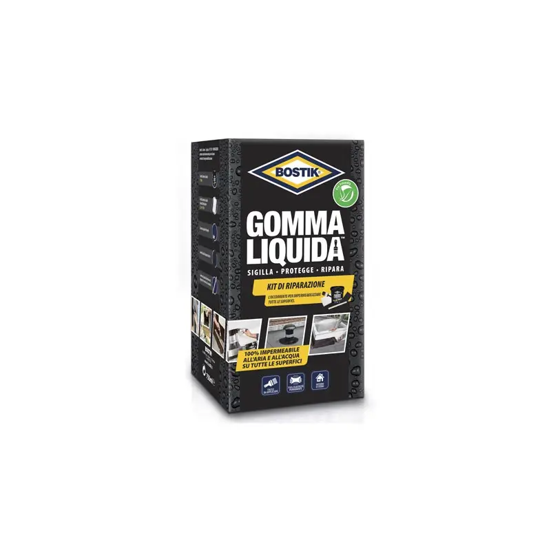Gomma Liquida Bostik Impermeabilizzante Nero Sigillante Elastico per Riparazioni e Protezione