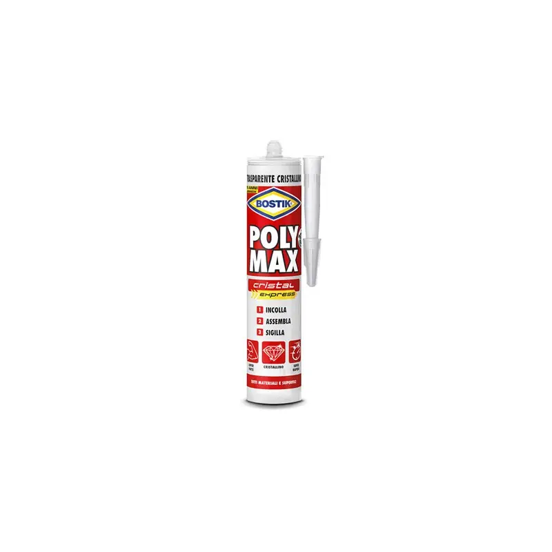 Bostik Poly Max Cristal Express Adesivo di Montaggio Trasparente MS Polymer