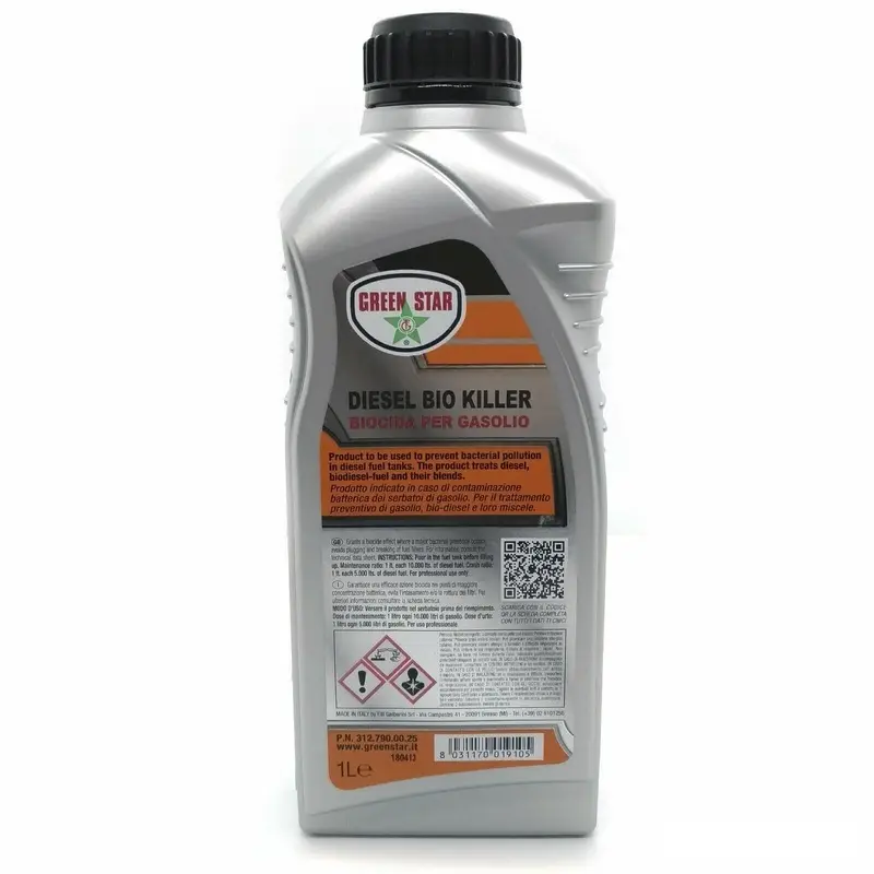 Additivo Biocida Antialghe per Gasolio e HVO Green Star Diesel Bio Killer 1 LT