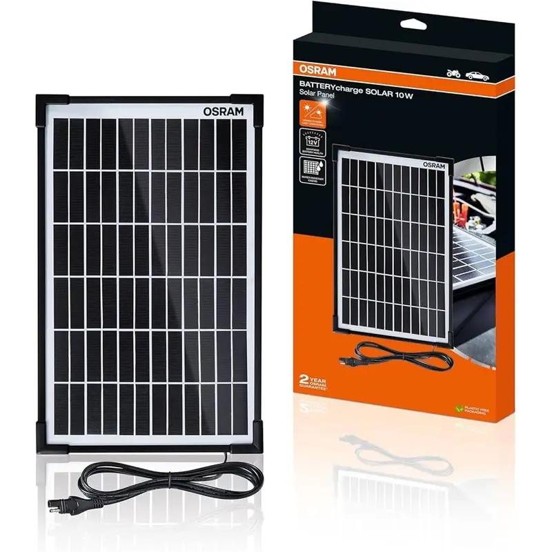 Pannello Solare Auto OSRAM BATTERYcharge SOLAR 10W Mantenitore Batteria 12V