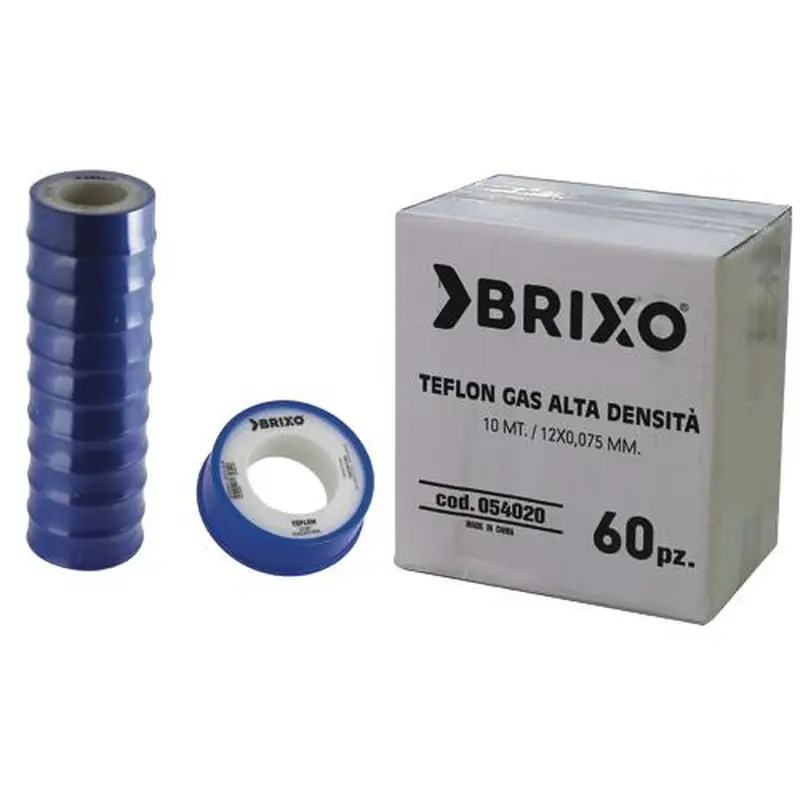 Nastro Teflon Gas Alta Densità Brixo 12x0,075 mm 10 m  - Rotolo Singolo